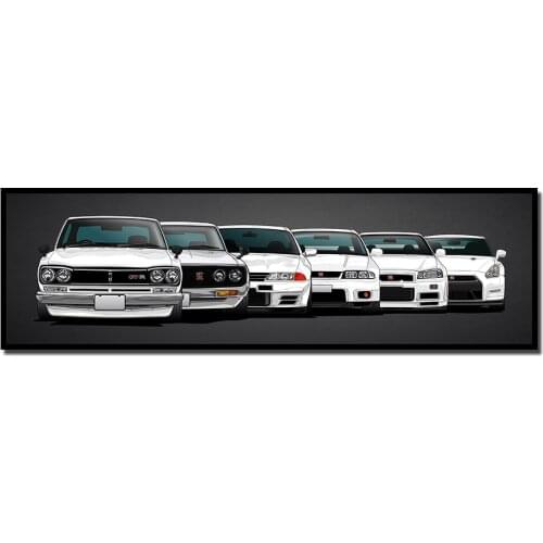 Canvas Painting HD Print Modular Artwork Modern 5 Pieces Nissan Skyline Gtr Car Pictures Bedside Home Decorative Wall Art Poster