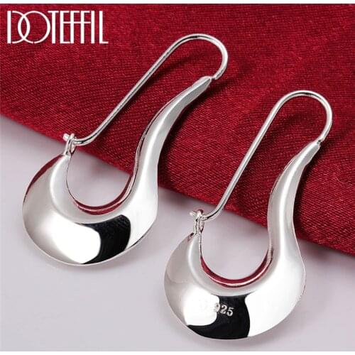 DOTEFFIL 925 Sterling Silver Classic Shoe Drop Earrings Charm Women Jewelry Fashion Wedding Engagement Party Gift