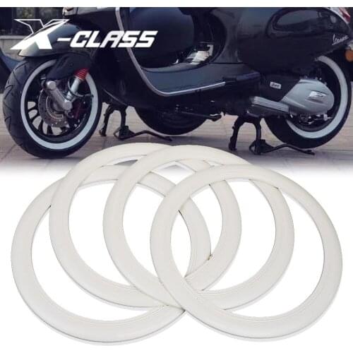 Motorcycle Wheel Tyre Sticker White Tire Hub Side Ring Protector for Vespa GTS 250 300 Sprint Primavera 150 LX150 S150 2017-2019