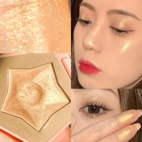 Cosmetic High-gloss Glitter Powder Matte Face Blush Nose Shadow Brighten Palette