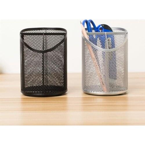 Creative Pencil Cups Bevel Pen Container Metal Pencil Holder Desktop Storage Container Decoration Desk Organizer Pen Container