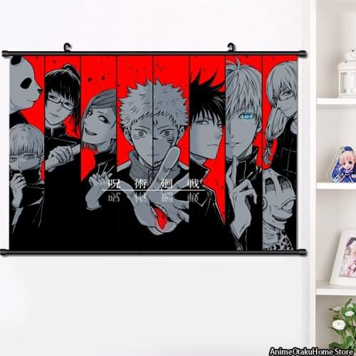 COOL Anime Jujutsu Kaisen Yuji Itadori Fushiguro Megumi Gojo Satoru Wall Scroll Painting Poster HD Print Home Decor 40x60cm