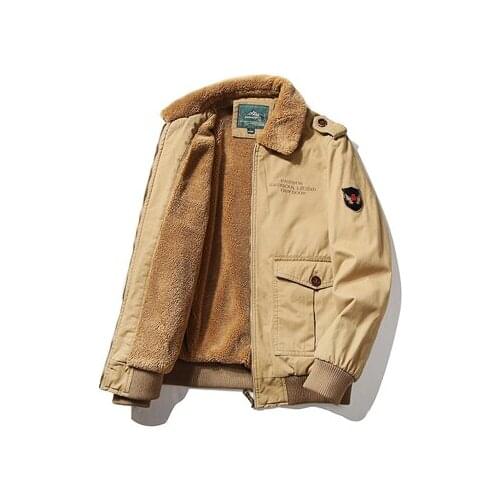 Winter Mens Bomber Jacket Fashion Male Outdoor Fleece Fur Collar Warm Coats Casual Slim Fit Thermal Jackets Man Clothing