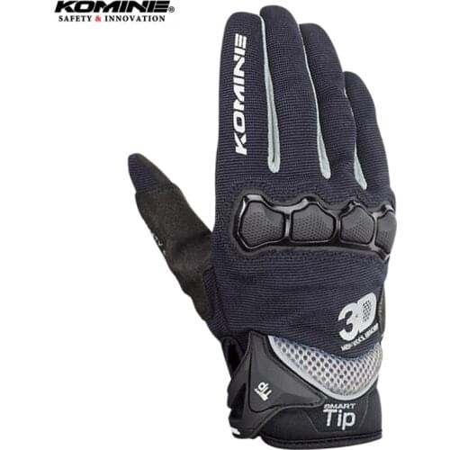 KOMINE Summer Motorcycle Gloves Breathable 3D Mesh Motocross Off-Road Riding Gloves Men Street Moto Protective Gear GK-162