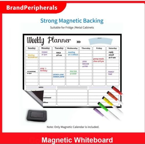 Magnetic Dry Erase Calendar Whiteboard Fridge Magnet Flexible Daily Message Stickers for Monthly Organizer Schedule Planner