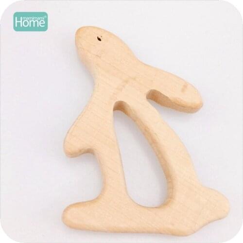 MamimamiHome Baby Wood Rattles 10pc Beech Wooden Rabbit Teether Bracelet Toy For A Stroller Play Gym Accessories Montessori Toy