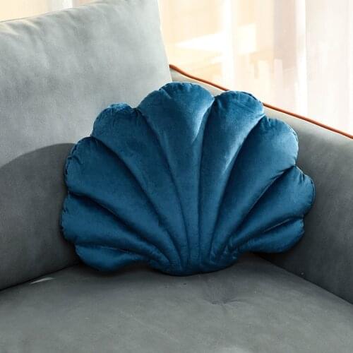 Sea Shell Plush Velvet Cushion Sofa Bedding Pillow Airplane Outddoor Car Backrest Pad