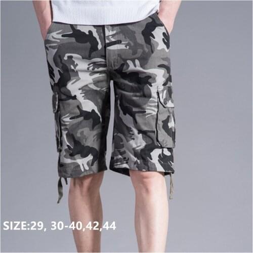 Shorts Men Cargo Camouflage Military Summer Cotton Pockets Bermuda Camo Masculino Pantalones Hombre Plus Size 40 42 44 Man Short