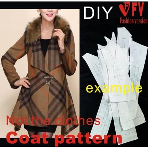New style womens overcoat pattern big swing garment sewing drawing BFY-252