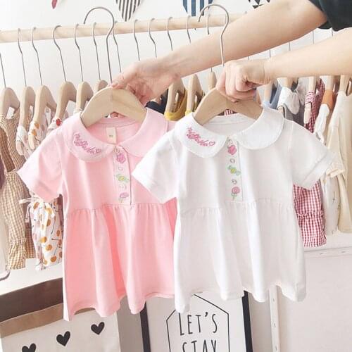 2020 Sweet New Baby Infant Girls Cotton Soft Summer Dress Kids Fashion Embroidery Princess Dresses Vestidos Children Clothes