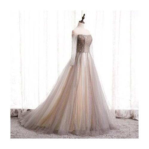 Luxury vintage queen beading slash collar long sleeve dress gown princess medieval dress Renaissance gown queen Victoria Ball