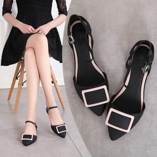 ZZPOHE 2021 summer new pointed sandals female flat buckle Roman beach shoes holiday rubber shoes Ladies Party Casual Shoes