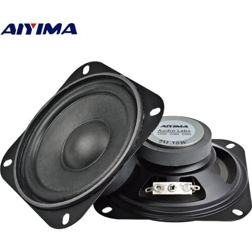 AIYIMA 2Pcs 4 Inch Audio Portable Speakers Woofer 2 Ohm 15W Bass Loudspeaker DIY Home Theater Music Bluetooth Amplifier Speaker