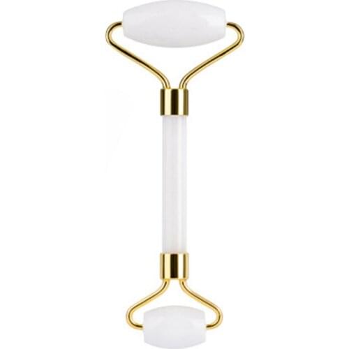 White Jade Roller Face Massage Rollers Double Heads Eyes Face Slim Massager Natural Stone Beauty Tool Relaxation Neck Thin Lift