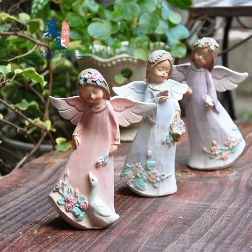 Lovely Angel Statue Kawaii Dream Angel Ornaments Resin Crafts Home Furnishings Shop Window Shelf Home Outdoor Garden Decoration