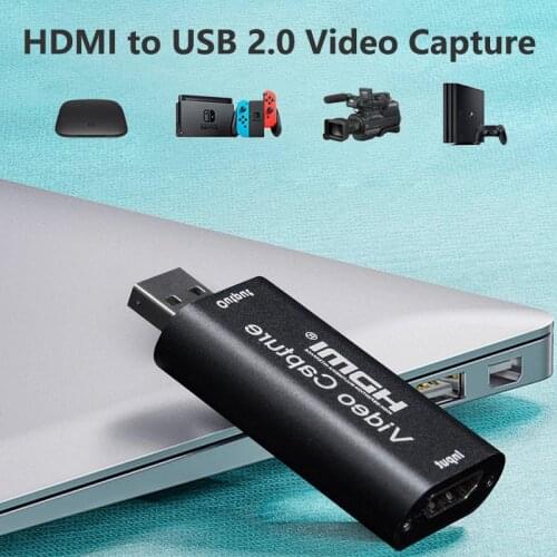 USB Video Capture Card HDMI USB 2.0 Video Grabber Record 1080P30Hz for Live Streaming PS4 Game DVD Camera Recording