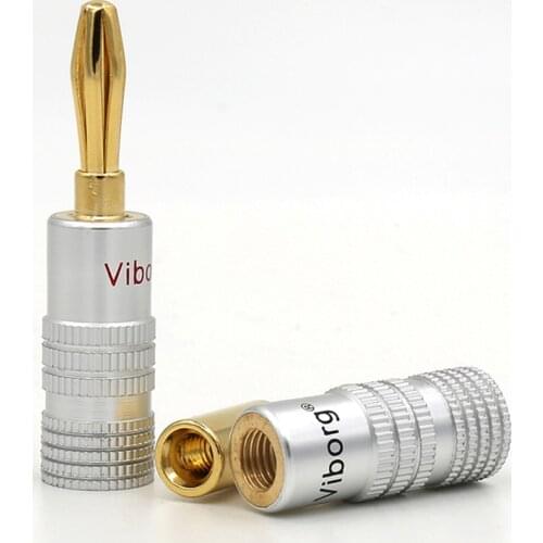 Viborg 24K Gold plated Adapter Connector Socket Audio Jack Screw Black Red RCDNK Speaker Banana Plugs