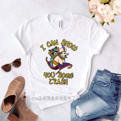 Possum And Raccoon Funny Shirt I Can Show You Some Trash Sarcastic Trash Possum 100% COTTON Tshirt Retro Style Popular Top Tees