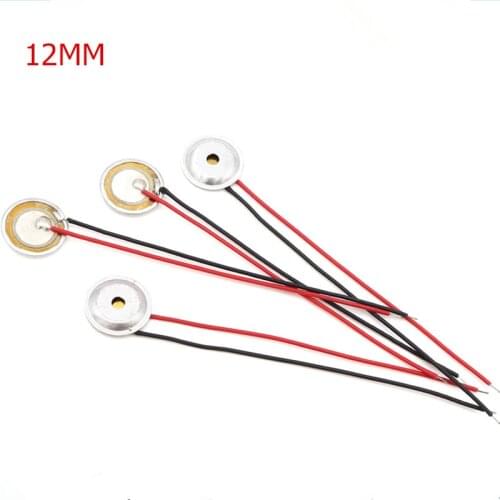 10pcs/lot 12mm Copper Piezoelectric Piezo Ceramic Plate Dia 12mm buzzer With Copper Wire Piezo For buzzers Loudspeaker+Aluminum