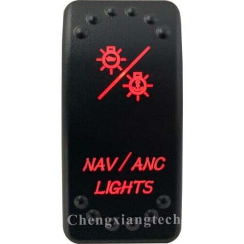 12V 20A / 24V 10A Dual Red Led 7P On Off On DPDT Rocker Switch Nav/Anc Lights Waterproof for Car Boat Truck Circuit Breaker