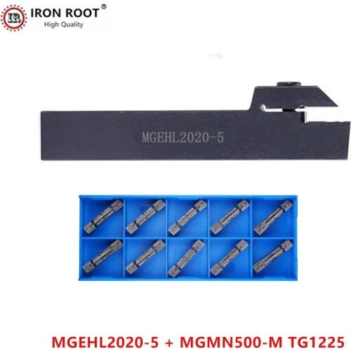 1P MGEHR2020-5 / MGEHL2020-5 Grooving Tool Holder + 10P MGMN500 CNC Carbide Insert Metal Lathe Cutting Turning