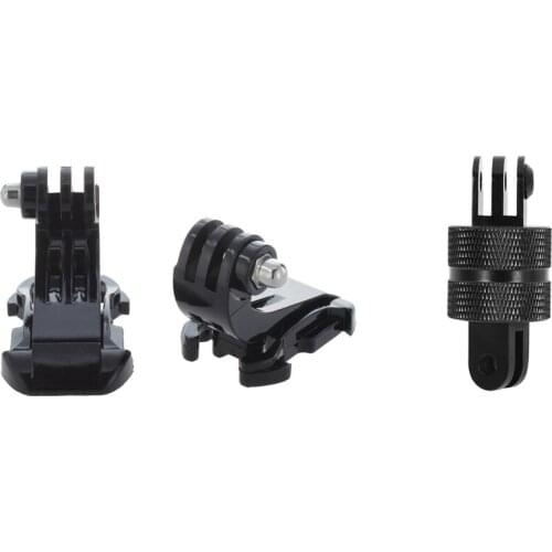 2 Pcs Black Vertical Surface J-Hook Buckle Mount & 1 Pcs 360 Degree Rotating Swivel Pivot Arm Mount Adapter