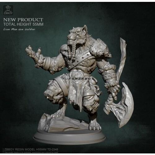 55MM Resin model kits Lion Axe self-assembled TD-2348
