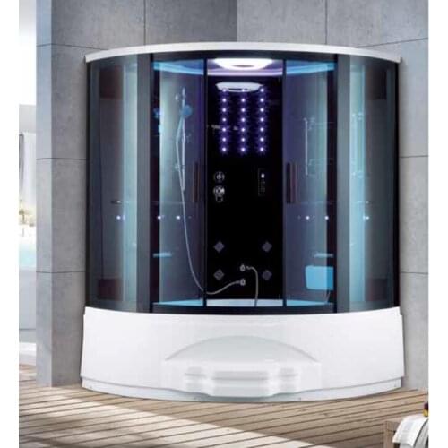 1500X1500X2200mm Bathroom Wall Corner Steam Shower Enclosure Mult-Functional Computer Control Wet Sauna Room 7023