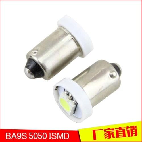 Automobile interior LED bulb ba9s 5050 1smd instrument lamp width indicator lamp license plate lamp trunk lamp