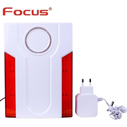 Free Shiping Focus MD-334R Wireless Outdoor Strobe Siren And Led Light Flashing Siren With 110db Big Sounds