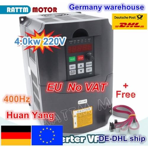 【DE free VAT】 CNC 4KW Variable Frequency Drive VFD Inverter 4HP-18A VSD 220V or 380V Spindle motor speed control for CNC Milling