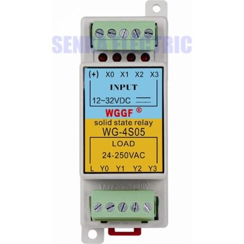 Din Guide 4Loop 5A SSR Compact Solid State Relay with Heat Sink