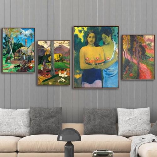 Home Decoration Print Canvas Art Wall Pictures Poster Canvas Printings Paintings French Paul Gauguin A Woman on The Beach
