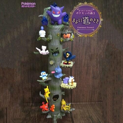 Genuine Re-ment Pokemon The third Halloween theme, the lost front Pikachu Gengar Action Figure Model Toys Gift for Children