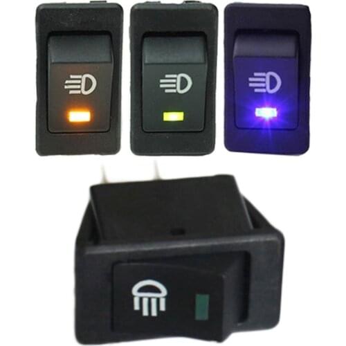 Waterproof Latching Rocker Toggle ,Yellow Green Blue 4Pin 2Position, 12V 35A Car Auto Fog Light Rocker Toggle Switch LED#267741