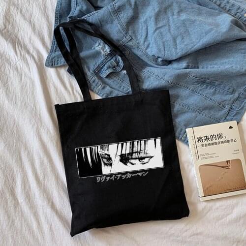 Attack on Titan canvas bag female large-capacity goth casual Harajuku women bag Japanese anime shopper bag Vintage shoulder bags