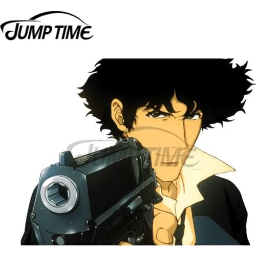 JumpTime 13 x 11.2cm For Anime Cowboy Bebop Spike Spiegel Decal Motorcycle VAN Car Stickers Occlusion Scratch Laptop Graphics