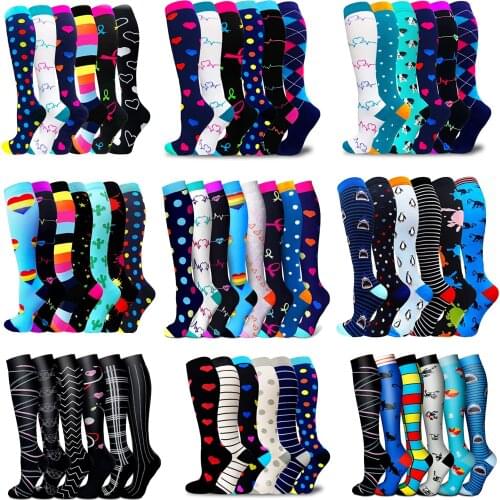Compression Socks Men Women 20-30 Mmhg Best Graduated Nurses For Medical Edema Diabetes Varicose Veins Soccer Football Stockings