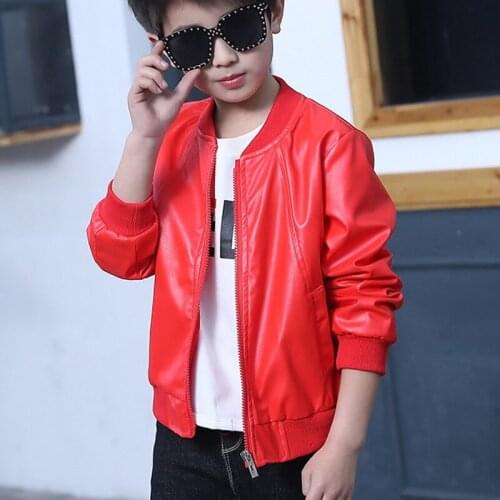 New Boy Jacket Leather Spring Autumn Meisjes Jas Kids Jacket 8NT022