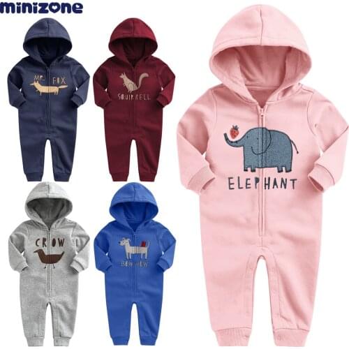 Minizone bodysuit hoodie long sleeve warm for baby cute jumpers warm