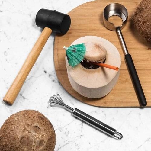 Multi-purpose Coconut Opener Coconut Knife Break Opener Juice Digging Coconut Shreds Meat Taker Opener Punch Tool Kitchen Gadget