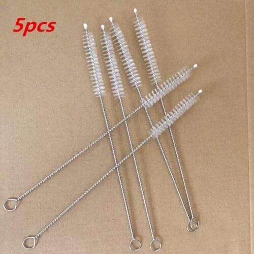 5Pc Stainless Steel Glass Nylon Straw Cleaner Brush Cleaning Drinking Pipe Reusable Cleaning brush for Cup Straw Glass Container