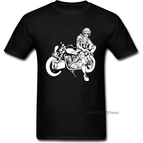Rider Of Apocalypse 2018 Punk Biker T-shirt Men Black Clothing Moto Racer Funky T Shirts Hipster Fitness Cotton Top Tee