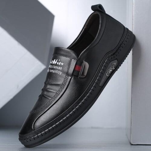 White Split Leather Men Sneakers Daily Men Flats Comfortable Casual Moccasins Slip On Simple Breathable Loafers Spring Summer
