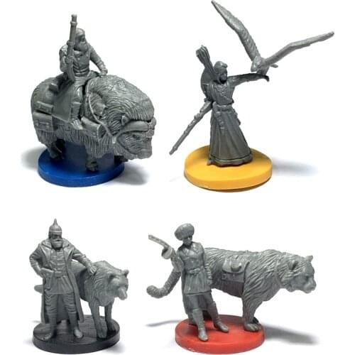 Lot 4Pcs Scythe Bjorn & Mox Mech Miniature Character Board Game Figures Model Collection Replacement Gift Toys