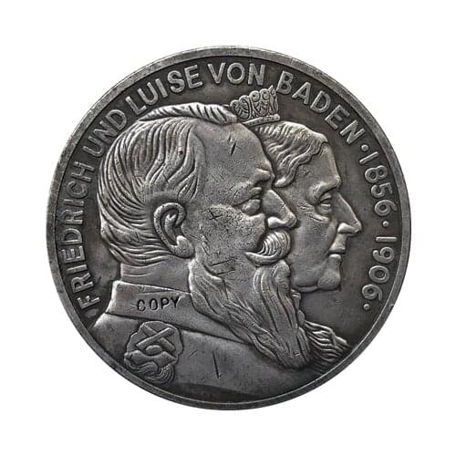 German 1906 5 Mark coin copy 38mm