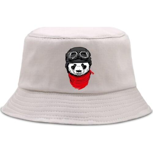 Cool Panda Animal Printed Bucket Hats Outdoor Fishing Beach Cap Summer Foldable Fishermans Caps Sun Shade Street Panama Hat