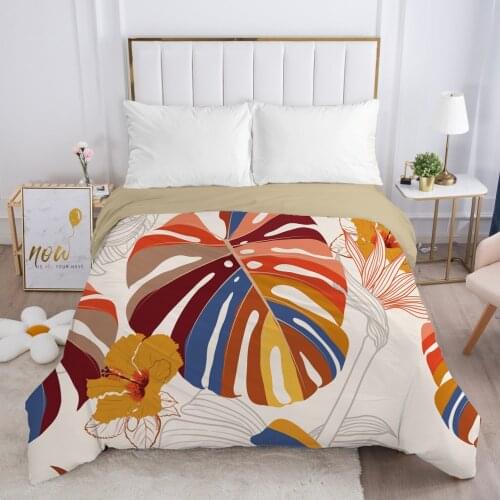 Duvet cover Quilt/Blanket/Comfortable Case Luxury Bedding 140x200 150x200 240x220 240x260 for Home 3D Print Flowers pale brown