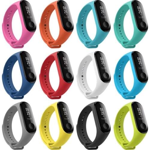 Silicone Strap for Xiaomi Mi band 4 3 replaceable Bracelet Mi band4 3 Sports Wristband Breathable Bracelet for Xiomi Miband 3 4