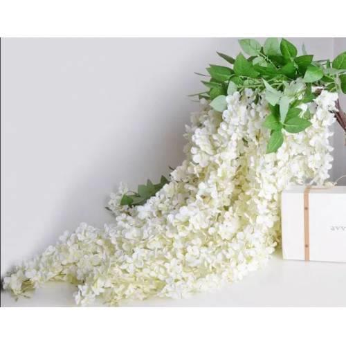 Wedding-Party-Garden-Cottage-Invited Dangling Artificial Flower Acacia 80 cm 3 Dangling Branched WHITE